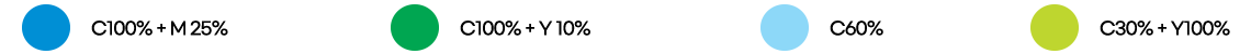 여수시도시관리공단 심벌마크 컬러(C100%+M25%, C100%+Y10%, C60%, C30%+Y100%